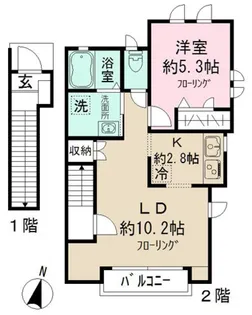 レイブランシス【2階】の間取り