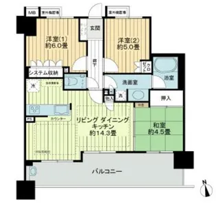 サンクタス大津ヴィラージォ【5階】の間取り