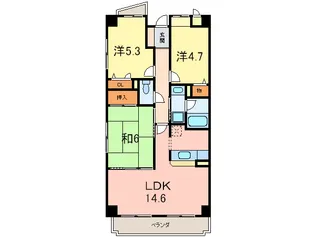 シティプラザ甲南山手【5階】の間取り
