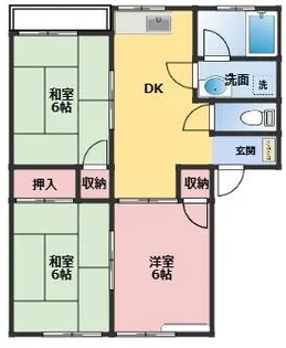 白鳥ハイツ【2階】の間取り