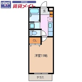 サクシード栗真【1階】の間取り