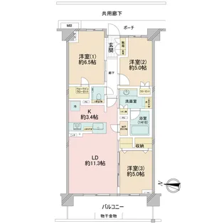 プラウド蕨【4階】の間取り