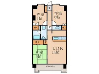 アーバン荒生田【6階】の間取り