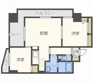 ガーネットハイツ菊水【9階】の間取り