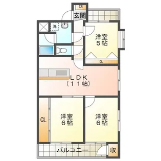 JINハイツ富田浜【7階】の間取り