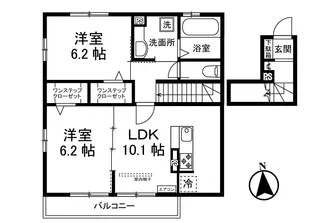 フーヴェル岡上II【2階】の間取り