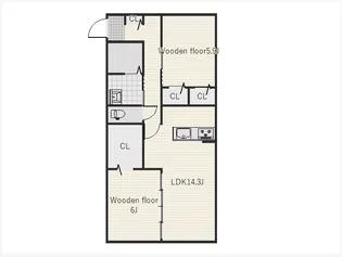 トレゾール・ニシヤマA【2階】の間取り