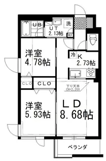SHALOM(シャローム)【4階】の間取り