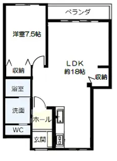 ベルクレエ長江【2階】の間取り