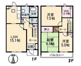 グランバリエ津島南 102号室【1階】の間取り