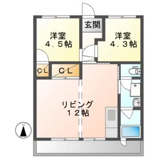 鳴子コーポ オリエンタル【2階】の間取り