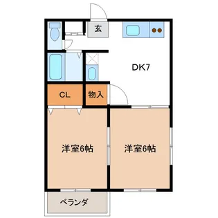 ノーブルカーサ堀内【2階】の間取り