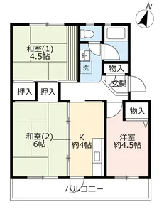 UR男山【4階】の間取り