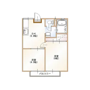 第二くぬぎハイツA【1階】の間取り