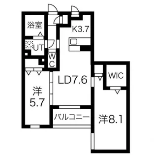 グリーヴィラ魚住【3階】の間取り