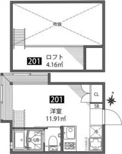 チトカラアパートメント【2階】の間取り