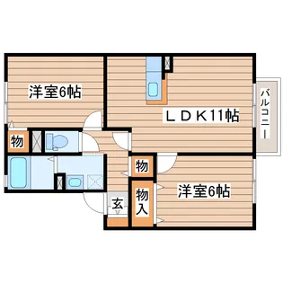セジュールB【1階】の間取り