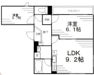 ローズコート日本橋茅場町【2階】の間取り