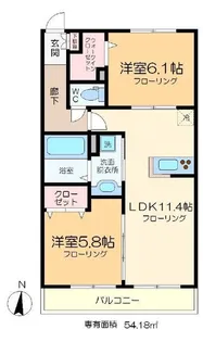 カーサドマーニ【2階】の間取り