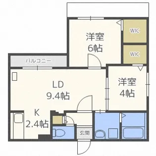 レガリア美園【4階】の間取り