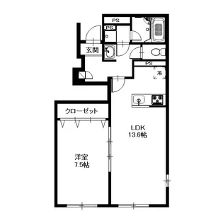 アスピリア felicitas【1階】の間取り