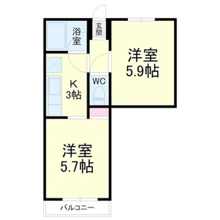 ピアハイツヒロセA棟【2階】の間取り