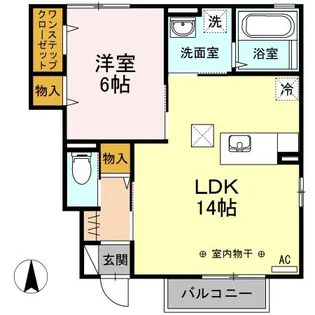 シャンピア B【1階】の間取り