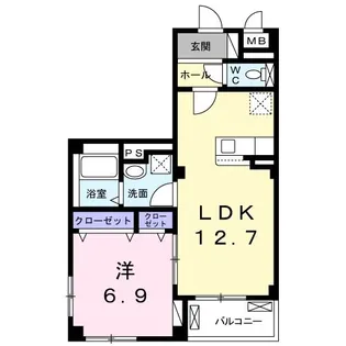 アルバス ファースト【1階】の間取り