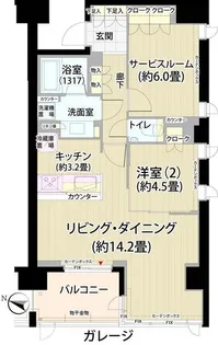 ガーデニエール砧レジデンス【6階】の間取り