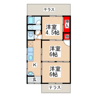 中村コーポ【1階】の間取り