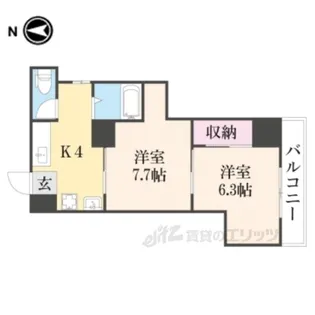 SAMSQUARE四条大宮【4階】の間取り