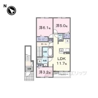 シュタインブルネン【2階】の間取り