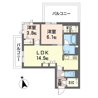 アンムート戸越公園【4階】の間取り
