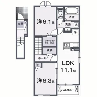 フィオーレ プリート VI【2階】の間取り