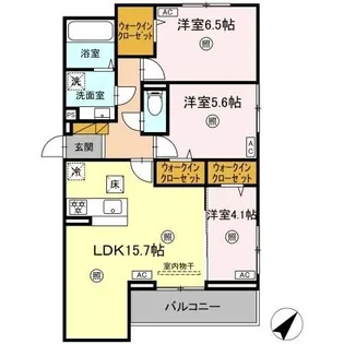 オーシャングレース【2階】の間取り