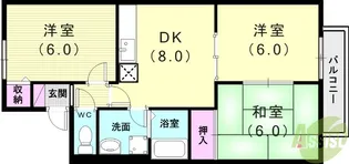 プリシェール西明石【2階】の間取り