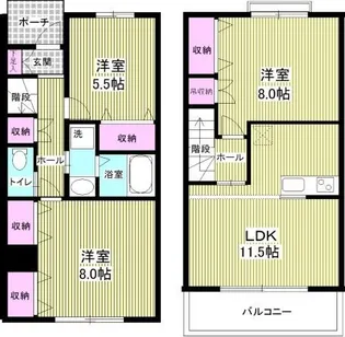 メゾネット中島丁【2階】の間取り