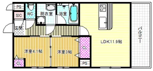 セレーナ【1階】の間取り