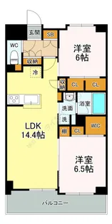 フラッツ庚午【6階】の間取り