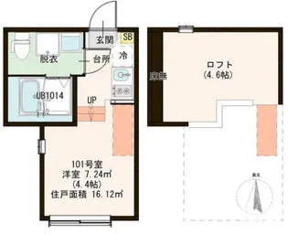 ZEN GARDEN APARTMENT【1階】の間取り