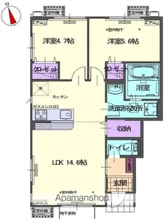 コンフォートさくら通り【1階】の間取り