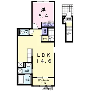 フェリオ河渡【2階】の間取り