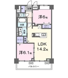 グランピア甚【4階】の間取り