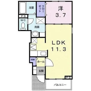 フローラルコート U・III【1階】の間取り