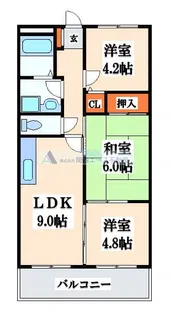 カーサフィオーレ壱番館【3階】の間取り