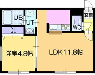 ラ・シュエット江別【2階】の間取り