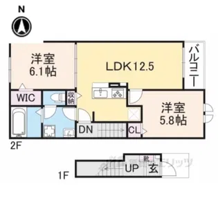 ジェルメ園部3【2階】の間取り