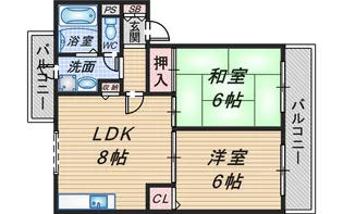 アヴィタシヨン岡町【3階】の間取り