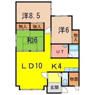 ドルチェA棟(新富)【2階】の間取り
