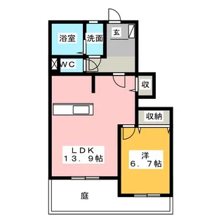 サンプレイスM B棟【1階】の間取り